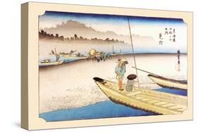 Tenryu River at Mitsuke-Ando Hiroshige-Stretched Canvas