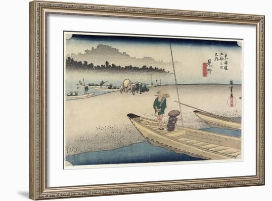 Tenryu River View, Mitsuke, C. 1833-Utagawa Hiroshige-Framed Giclee Print