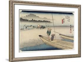 Tenryu River View, Mitsuke, C. 1833-Utagawa Hiroshige-Framed Giclee Print