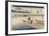 Tenryu River View, Mitsuke, C. 1833-Utagawa Hiroshige-Framed Giclee Print