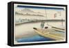 Tenryu River View, Mitsuke, C. 1833-Utagawa Hiroshige-Framed Stretched Canvas