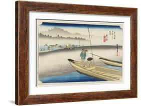 Tenryu River View, Mitsuke, C. 1833-Utagawa Hiroshige-Framed Giclee Print