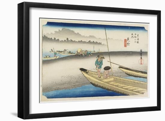 Tenryu River View, Mitsuke, C. 1833-Utagawa Hiroshige-Framed Giclee Print