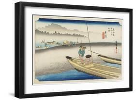 Tenryu River View, Mitsuke, C. 1833-Utagawa Hiroshige-Framed Giclee Print