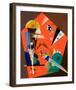 Tension in Red-Wassily Kandinsky-Framed Art Print