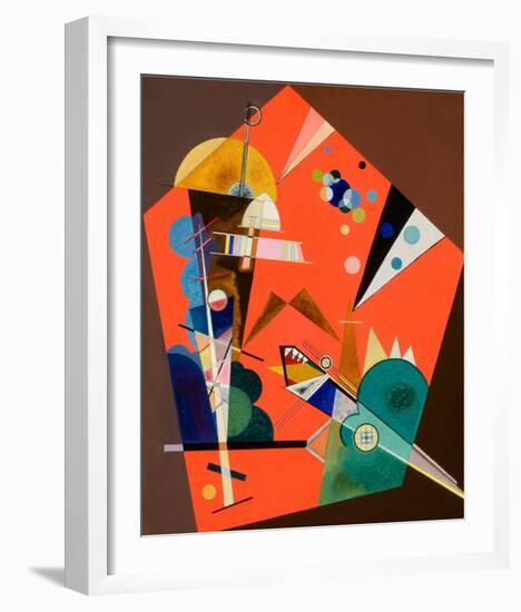 Tension in Red-Wassily Kandinsky-Framed Art Print