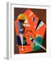 Tension in Red-Wassily Kandinsky-Framed Art Print