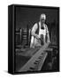 Tensioning the Crosscut on a Two Metre Saw Blade, Sheffield, South Yorkshire, 1963-Michael Walters-Framed Stretched Canvas