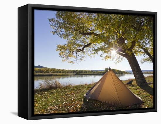 Tent at Judith River Campsite on the Upper Missouri River Breaks National Monument, Montana, Usa-Chuck Haney-Framed Stretched Canvas