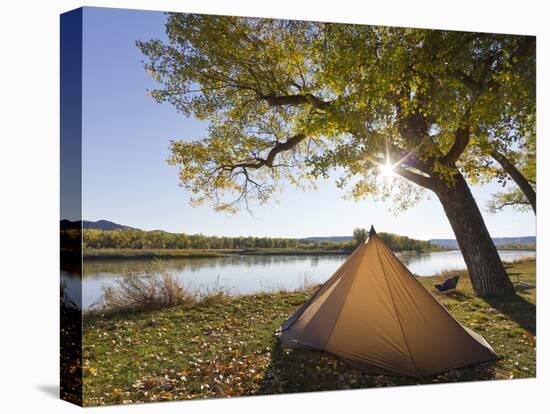 Tent at Judith River Campsite on the Upper Missouri River Breaks National Monument, Montana, Usa-Chuck Haney-Stretched Canvas