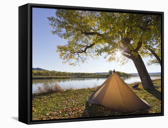 Tent at Judith River Campsite on the Upper Missouri River Breaks National Monument, Montana, Usa-Chuck Haney-Framed Stretched Canvas