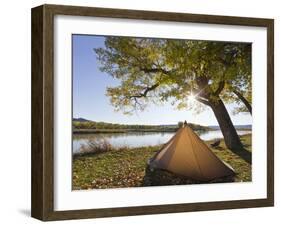 Tent at Judith River Campsite on the Upper Missouri River Breaks National Monument, Montana, Usa-Chuck Haney-Framed Photographic Print