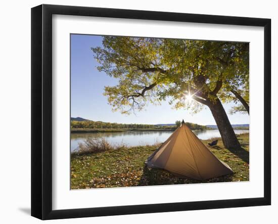 Tent at Judith River Campsite on the Upper Missouri River Breaks National Monument, Montana, Usa-Chuck Haney-Framed Photographic Print