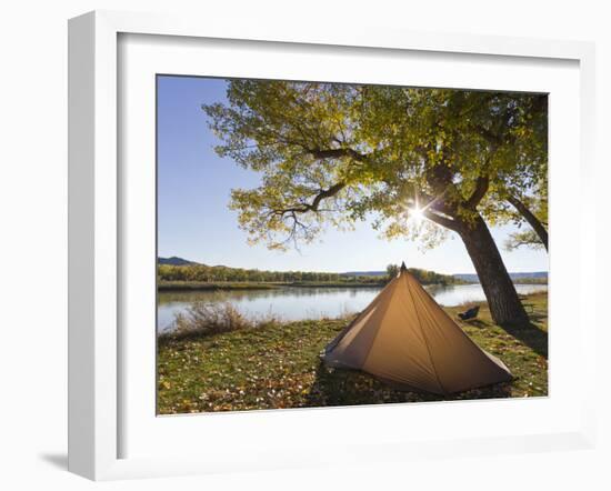 Tent at Judith River Campsite on the Upper Missouri River Breaks National Monument, Montana, Usa-Chuck Haney-Framed Photographic Print