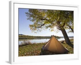 Tent at Judith River Campsite on the Upper Missouri River Breaks National Monument, Montana, Usa-Chuck Haney-Framed Photographic Print