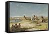 Tent Camp of Indians, Wyoming-Frank Buchser-Framed Stretched Canvas