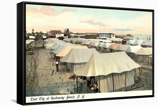 Tent City, Rockaway Beach, New York-null-Framed Stretched Canvas