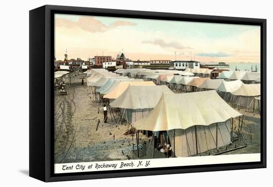 Tent City, Rockaway Beach, New York-null-Framed Stretched Canvas