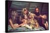 Tent Dwelling Hippie Family of Mystic Arts Commune Bray Family Reading Bedtime Stories-John Olson-Stretched Canvas