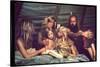 Tent Dwelling Hippie Family of Mystic Arts Commune Bray Family Reading Bedtime Stories-John Olson-Stretched Canvas