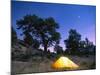 Tent Illuminated Under the Night Sky, Rocky Mountain National Park, Colorado, USA-Christian Kober-Mounted Photographic Print