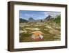 Tent in campsite. Yellow Aster Butte Basin, Mount Baker Wilderness, North Cascades, Washington-Alan Majchrowicz-Framed Photographic Print