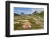 Tent in campsite. Yellow Aster Butte Basin, Mount Baker Wilderness, North Cascades, Washington-Alan Majchrowicz-Framed Photographic Print