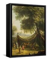 Tent in Countryside with Live Music, Detail from Spring-Antonio Diziani-Framed Stretched Canvas