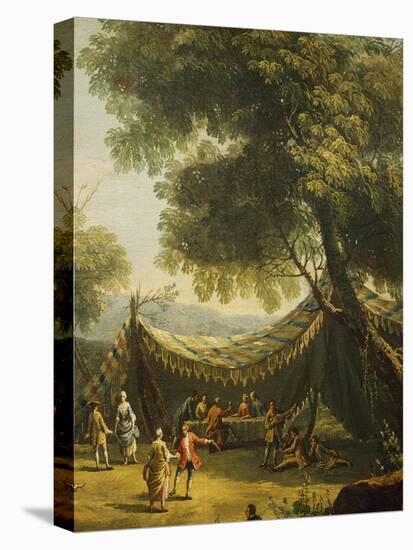 Tent in Countryside with Live Music, Detail from Spring-Antonio Diziani-Stretched Canvas