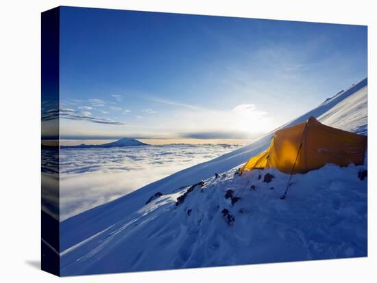 Tent on Volcan Cotopaxi, 5897M, Highest Active Volcano in the World, Ecuador, South America-Christian Kober-Stretched Canvas