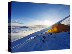 Tent on Volcan Cotopaxi, 5897M, Highest Active Volcano in the World, Ecuador, South America-Christian Kober-Stretched Canvas