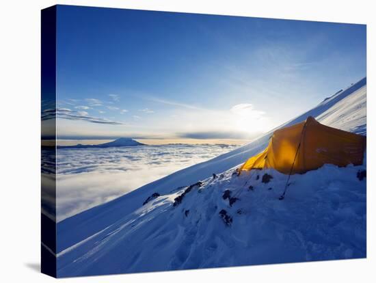 Tent on Volcan Cotopaxi, 5897M, Highest Active Volcano in the World, Ecuador, South America-Christian Kober-Stretched Canvas