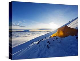 Tent on Volcan Cotopaxi, 5897M, Highest Active Volcano in the World, Ecuador, South America-Christian Kober-Stretched Canvas