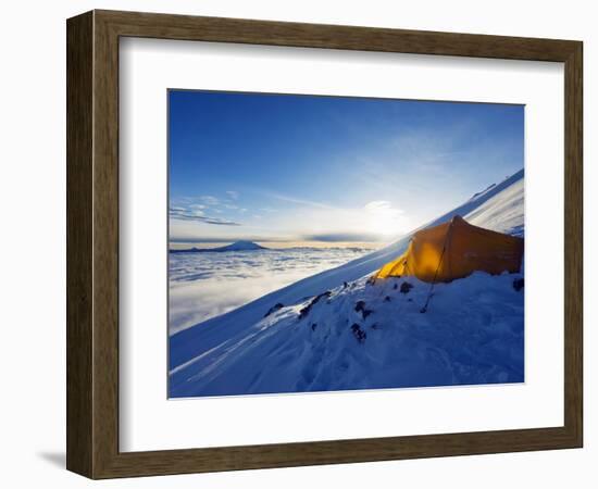 Tent on Volcan Cotopaxi, 5897M, Highest Active Volcano in the World, Ecuador, South America-Christian Kober-Framed Photographic Print