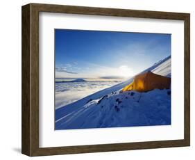 Tent on Volcan Cotopaxi, 5897M, Highest Active Volcano in the World, Ecuador, South America-Christian Kober-Framed Photographic Print