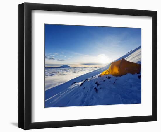 Tent on Volcan Cotopaxi, 5897M, Highest Active Volcano in the World, Ecuador, South America-Christian Kober-Framed Photographic Print