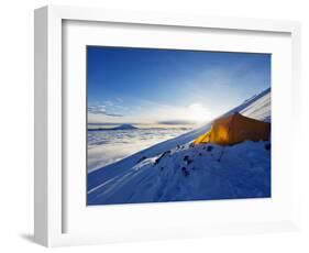 Tent on Volcan Cotopaxi, 5897M, Highest Active Volcano in the World, Ecuador, South America-Christian Kober-Framed Photographic Print