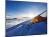 Tent on Volcan Cotopaxi, 5897M, Highest Active Volcano in the World, Ecuador, South America-Christian Kober-Mounted Photographic Print