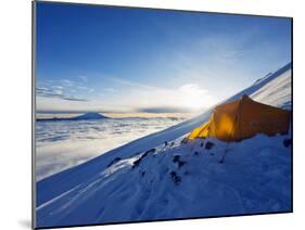 Tent on Volcan Cotopaxi, 5897M, Highest Active Volcano in the World, Ecuador, South America-Christian Kober-Mounted Photographic Print