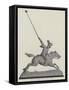 Tent-Pegging Challenge Trophy for Indian Cavalry-null-Framed Stretched Canvas