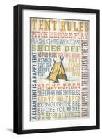 Tent Rules - Barnwood Painting-Lantern Press-Framed Art Print