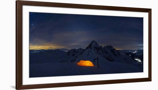 Tenting under the stars, italian alps, Sondrio district,  Lombardy, Italy.-ClickAlps-Framed Photographic Print