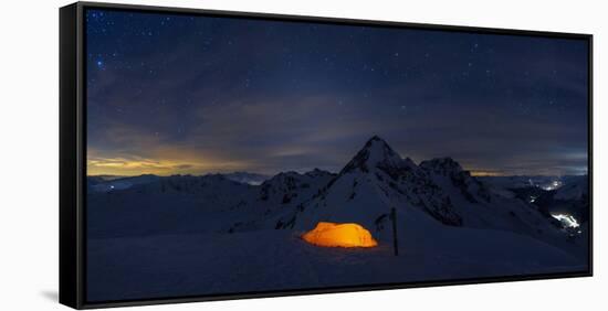 Tenting under the stars, italian alps, Sondrio district,  Lombardy, Italy.-ClickAlps-Framed Stretched Canvas