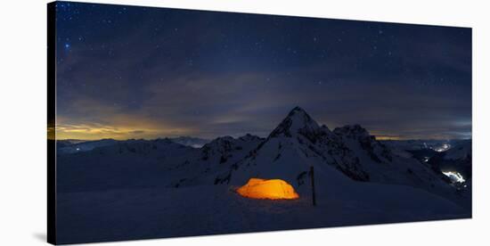 Tenting under the stars, italian alps, Sondrio district,  Lombardy, Italy.-ClickAlps-Stretched Canvas