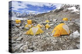 Tents in Everest Base Camp in Cloudy Day, Nepal.-Maciej Bledowski-Stretched Canvas