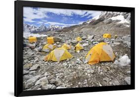 Tents in Everest Base Camp in Cloudy Day, Nepal.-Maciej Bledowski-Framed Photographic Print