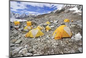 Tents in Everest Base Camp in Cloudy Day, Nepal.-Maciej Bledowski-Mounted Photographic Print