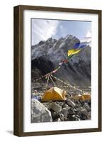 Tents of Mountaineers Along Khumbu Glacier, Mt Everest, Nepal-David Noyes-Framed Photographic Print