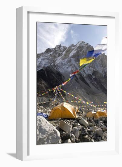 Tents of Mountaineers Along Khumbu Glacier, Mt Everest, Nepal-David Noyes-Framed Photographic Print