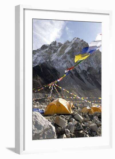 Tents of Mountaineers Along Khumbu Glacier, Mt Everest, Nepal-David Noyes-Framed Photographic Print